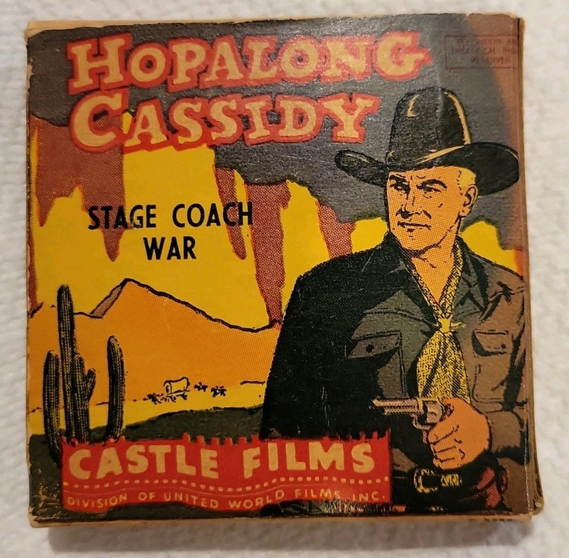 Castle Films Hopalong Cassidy "Stage Coach War" 8 mm Box # 853