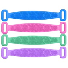 Silicone Back Scrubber for Shower Double  Sided Exfoliating Bath Body Scrub Strap