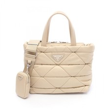 PRADA Re-Nylon Padding Tote Bag Nylon Beige  1BG373_RDJN_F0002