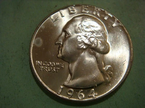 1964 D Washington Quarter - Beautiful Uncirculated, actual coin in photo