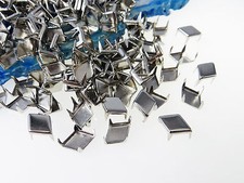 50 Stück Ziernieten Raute 10x7mm flach silberfarben Nieten Gothic Punk, N-A23