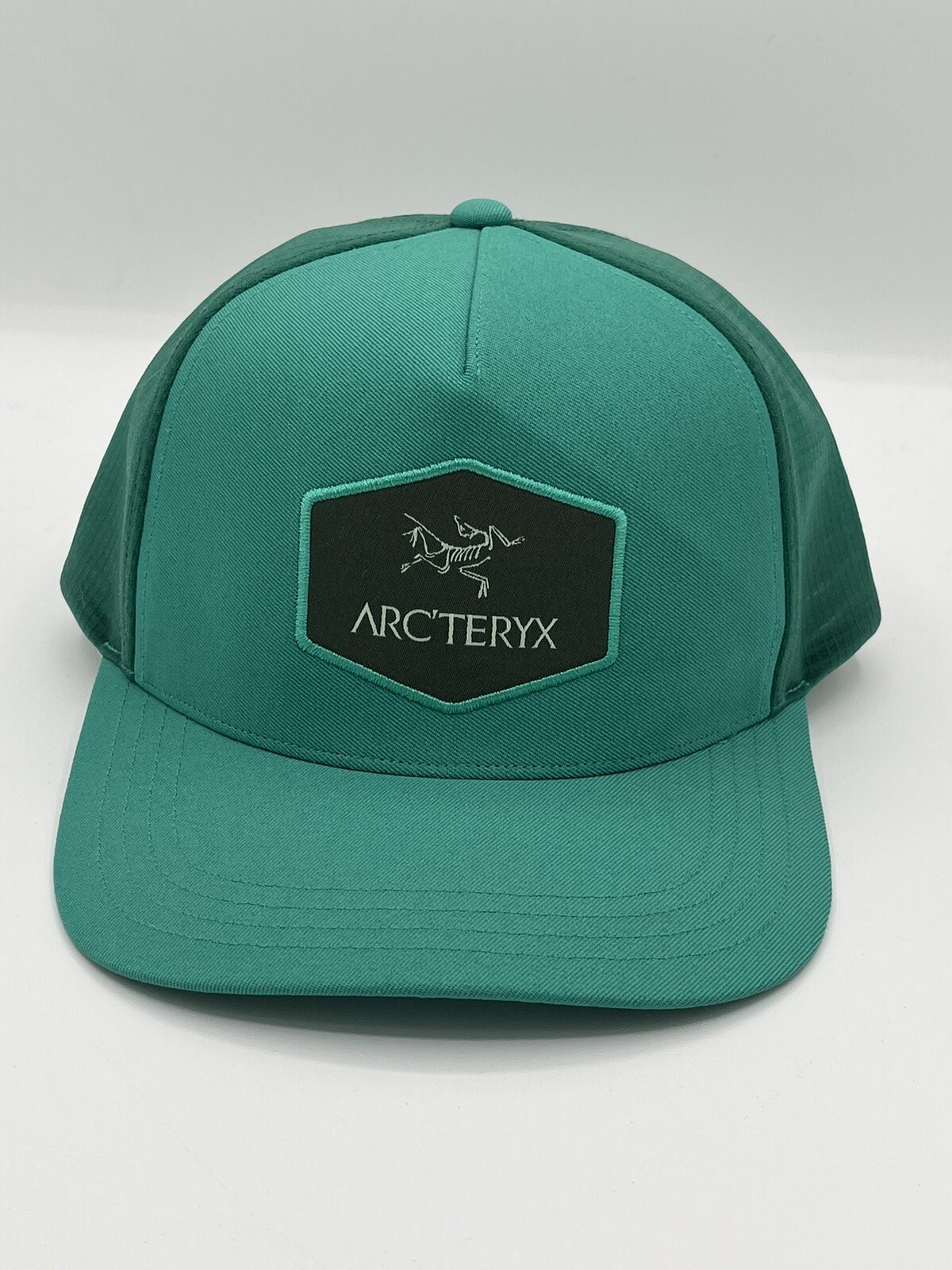 Cappello berretto camionista Arc'teryx maglia leggero snap back verde HTF OOP LEGGERE DESC