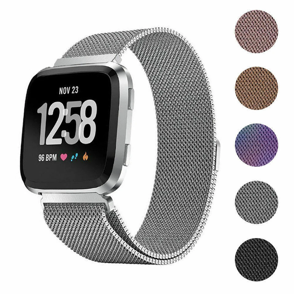 Pulsera de acero inoxidable con lazo magnético milanés para Fitbit Versa 2 Foto 4 de 4