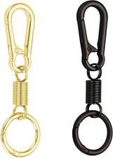 Simple Strong Metal Keychains Keyring Key Chain Ring Clip Holder Black Gold
