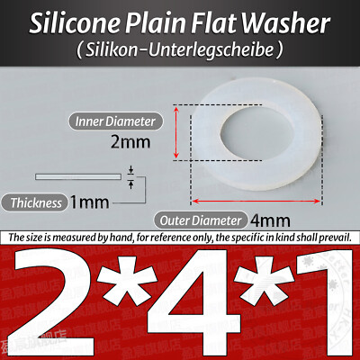 1MM-5MM THICK WHITE SILICONE HIGH TEMP FLAT RING RUBBER WASHER SEAL GASKETS
