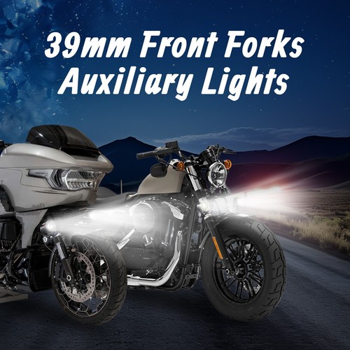 Motorcycle 72W Auxiliary LED Spotlight Low & High Beam for 39mm/1.5'' Forks - Picture 7 of 10