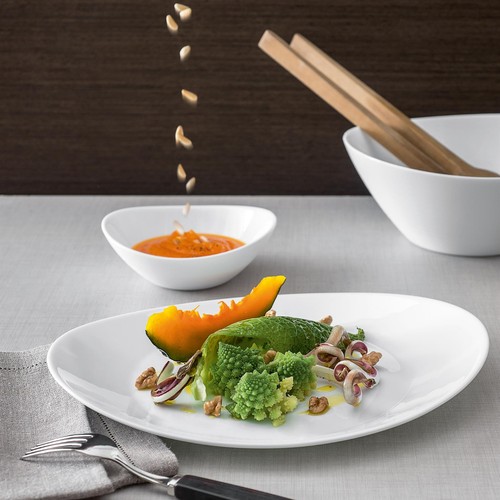 6x Bormioli Rocco White 25cm Glass Prometeo Oval Salad Bowls Serving Bowl Set - Picture 7 of 7