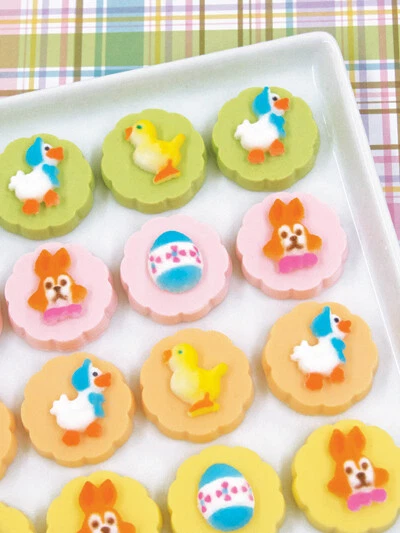 Decoración superior de azúcar de Pascua - Mini conejo, pollito, ganso, huevo - Kosher, paquete de 24 Foto 2 de 2