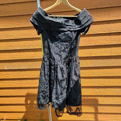 Fairycore Vtg 90s Scott McClintock short prom Dress black sz 6 brocade READ | eBay Fairycore Vtg 90s Scott McClintock short prom Dress black sz 6 brocade READ | eBay