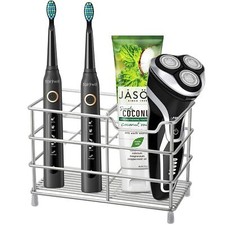 Stainless Steel Toothbrush Holder Toothpaste Organizer Storage Rack for Bathroom