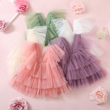 Girl Summer Dress Party Dress for Kids Girl V-neck Layer Knee Length Princess