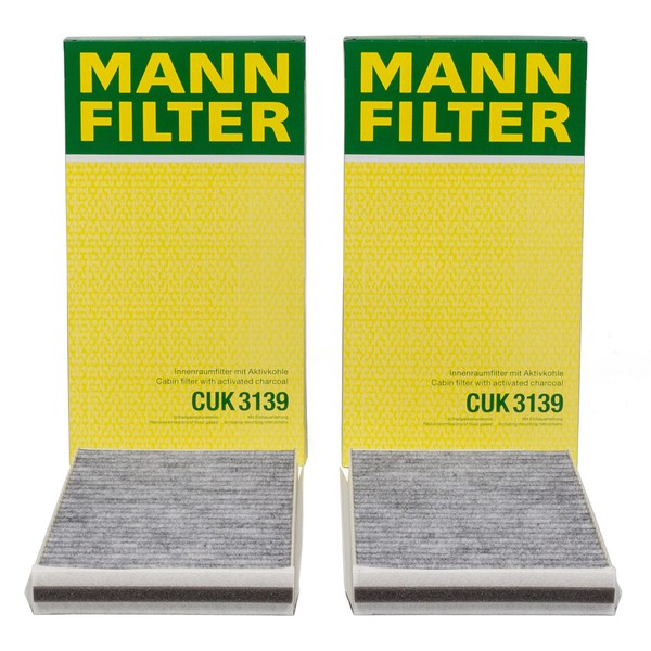2X Mann CUK3139 Innenraumfilter Aktivkohle FüR BMW E60 E61 E63 E64 64319171858-image