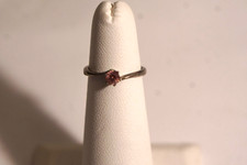 Sterling Silver Clear Stone Ring Size 4 INV A