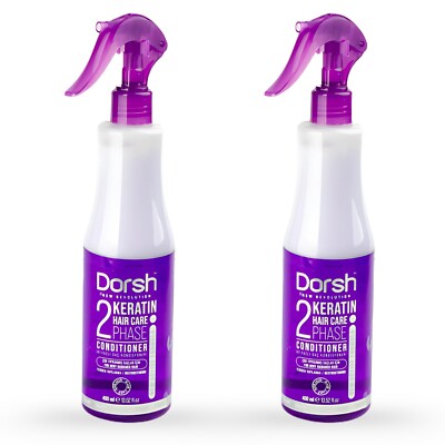 Keratin 2-Phasen Conditioner Set 2x400ml Leave-In Spray   Keratin Tiefenpflege
