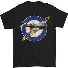 T-shirt da uomo britannico Spitfire MOD RAF RAF SECONDA GUERRA MONDIALE 100% COTONE