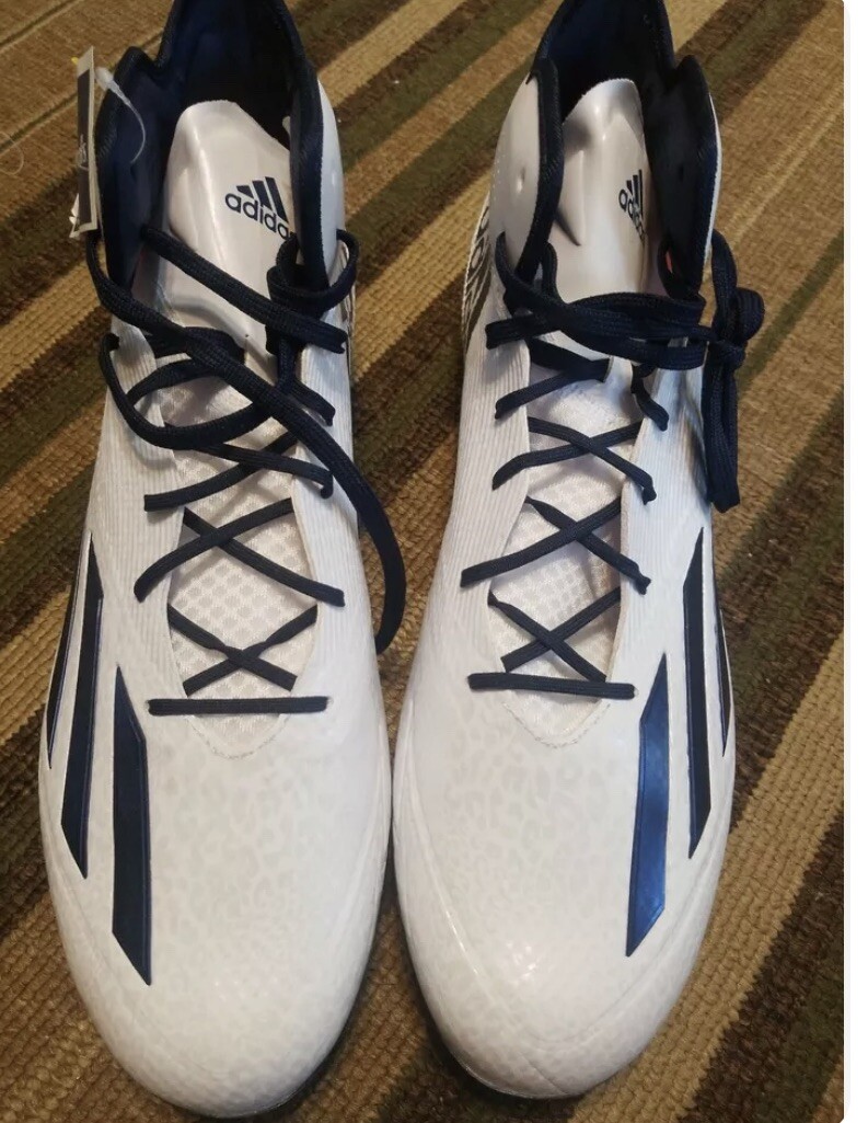 NWOB Adidas Adizero Navy Blue/White Mens Size 16 Football 