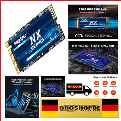 KingSpec 512GB NVMe M.2 SSD mit hoher Lesegeschwindigkeit und Dauerhaftigkeit...