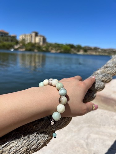 Natural Stone Adjustable Bracelet - 12mm - Picture 5 of 67