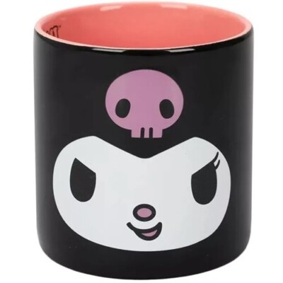 Sanrio My Melody Kuromi Face 16oz Ceramic Mug Blk White Pink Free Priority Ship