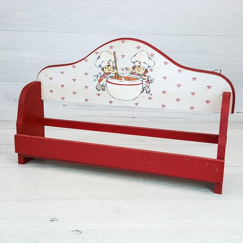 Vintage 1991 Campbell's Soup Co. Wood Hanging Shelf Decor 11.5 x 7.5" Red w Kids