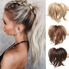 US Flexible Jaw Claw Clip In On Ponytail Pony tail Hair Extensions As Real Women