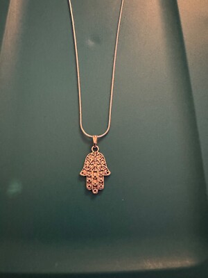 Hamsa Rope Chain 20 inch 925 Sterling Silver rope chain with hamsa pendant 10% to ...