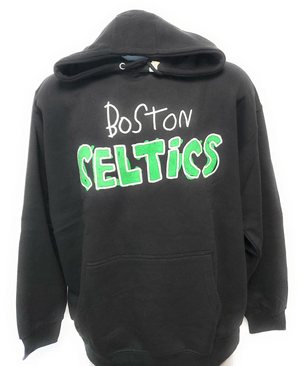 Men's Black Boston Celtics Applique Pullover Hoodie, Size: Small