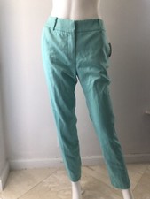 NWT Guess Los Angeles Women's Pants High Waist Green Zipper At The Ankles 8