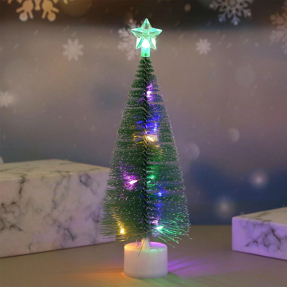Small Mini Christmas Tree with LED Lights Xmas Tabletop Home Decor Ornaments - Image 2 of 4