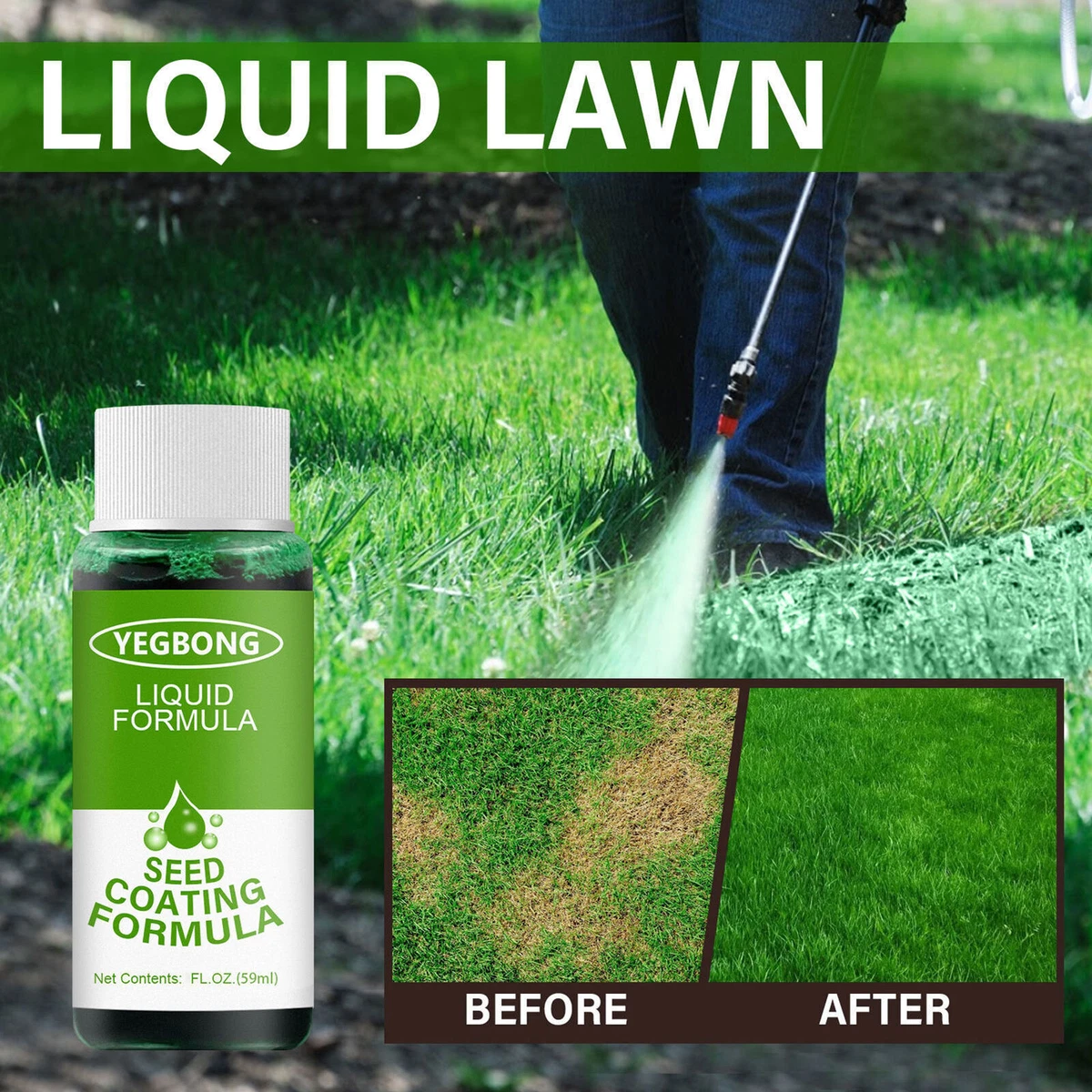 59ml Seed Spray Liquid Lawn Garden Sprayers Green Grass Paint