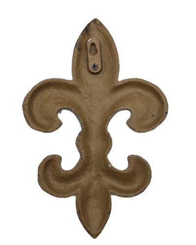 Cast Iron Vintage Style Rustic Fleur De Lis Wall Décor 10" Tall x 6-5/8" Wide - Picture 4 of 5