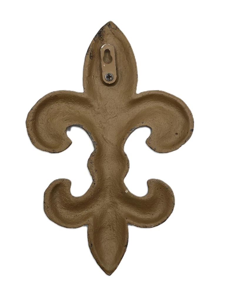 Cast Iron Vintage Style Rustic Fleur De Lis Wall Décor 10" Tall x 6-5/8" Wide - Image 4 of 4