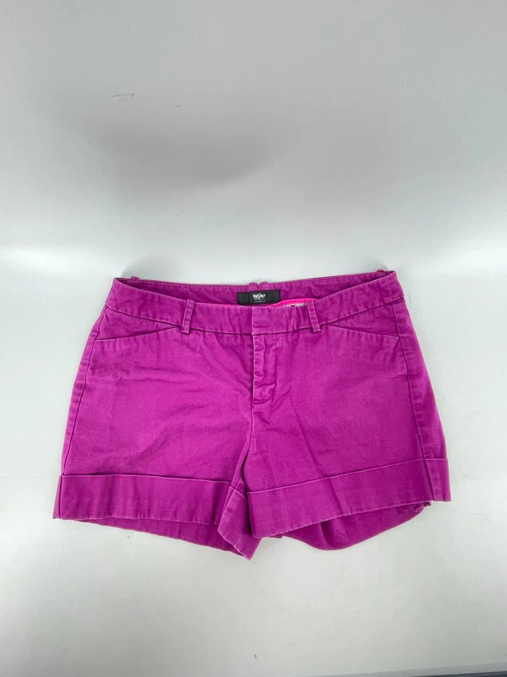 Mossimo Women's Fuchsia Purple Flat Front Casual Chino Shorts Size 4 Fit 3 - Image 2 of 4