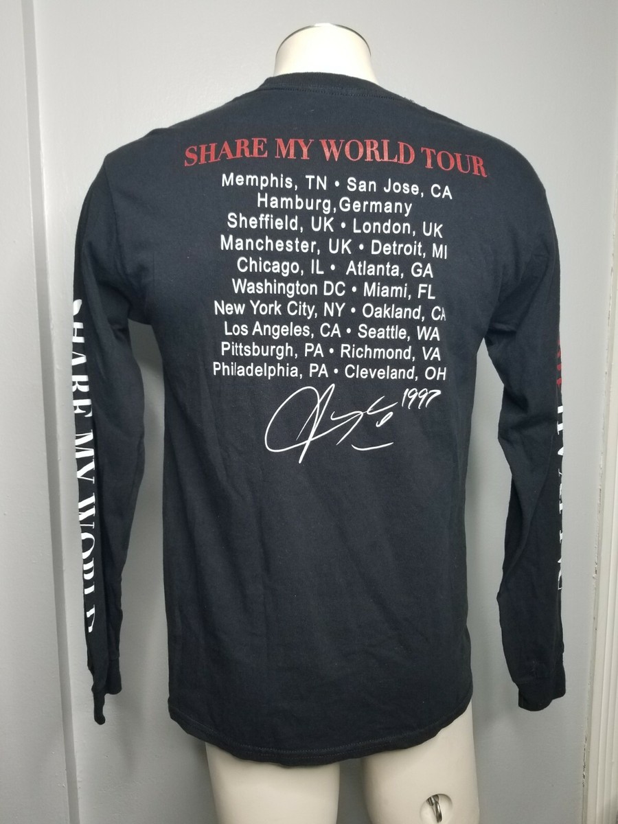 Aaliyah アリーヤ ロングスリーブ　Tシャツ ワールドツアー １９９７ Mens M Aaliyah Share My World Tour Long Sleeve T Shirt 1997