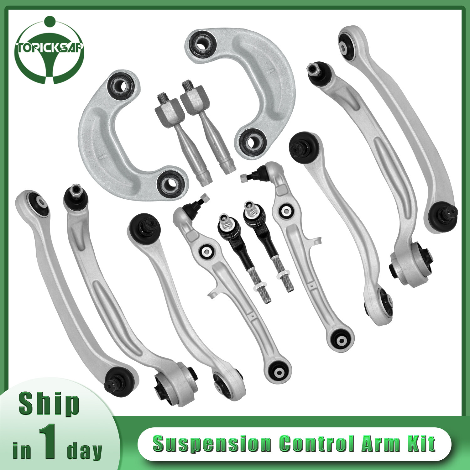 14Pc Control Arm Tie Rod Upper Lower For 04-19 Bentley Gt, Gtc & Flying Spur