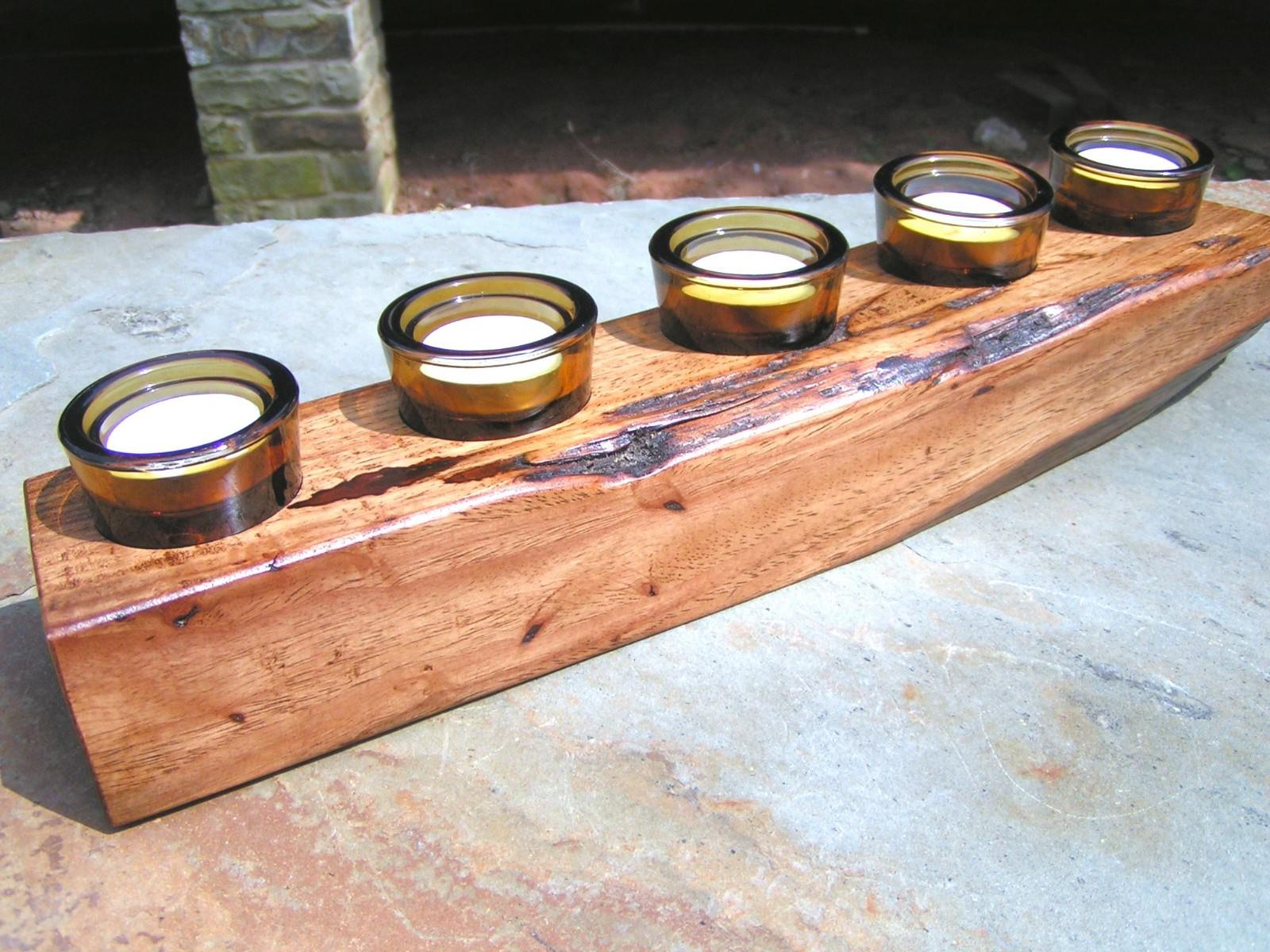 Wood candle holder table centerpiece 0344 Wood candle holder table centerpiece 0344
