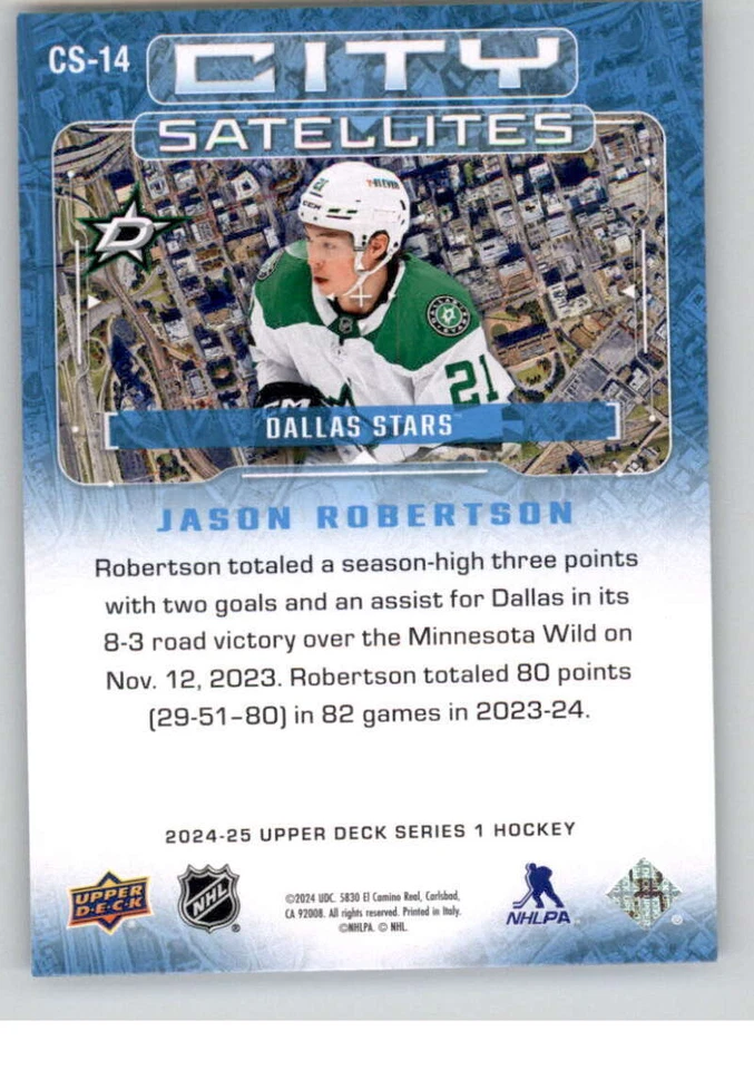 2024-25 Upper Deck City Satellites #CS-14 Jason Robertson Stars - Image 2 of 2