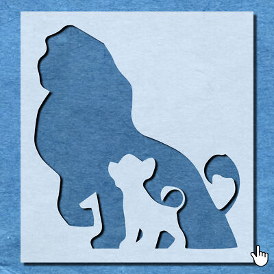 SCHABLONE KÖNIG DER LÖWEN SIMBA UND MUFASA MYLAR MALEREI WANDKUNST BASTELN 5 AIRBRUSH