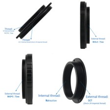 Convert ring SCT internal / external threads to M48 0.75/T2/MK telescope adapter