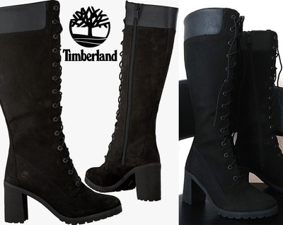 Neuwertige TIMBERLAND ALLINGTON 14 Nubuk Leder Stiefel High Heel Boots 37,5 4,5