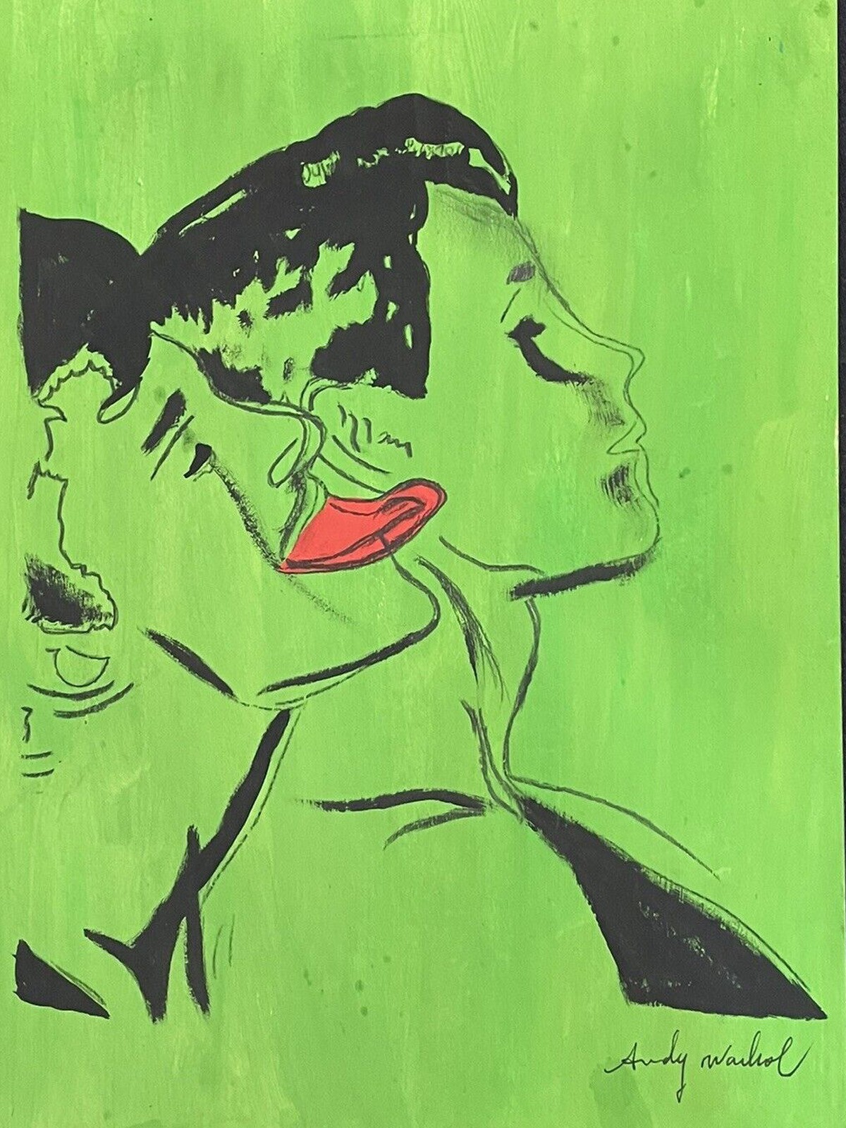 Vintage ANDY WARHOL Original Signed Hand Drawing on Paper with CoA