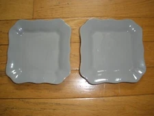Handcrafted in Portugal Set of 2 Gray Plates 5" x 5" EUC