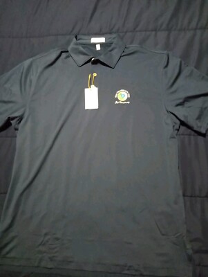 Peter Millar Summer Comfort Polo Shirt Mens L Navy Blue Golf Logo NWT J5