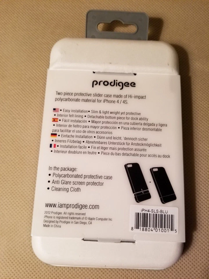 NUEVO Prodigee Elegante Deslizante Protector Apple iPhone 4 4s Delgado Estuche Cubierta - AZUL Foto 2 de 4