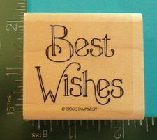 Stampin Up BEST WISHES Saying Rubber Stamp