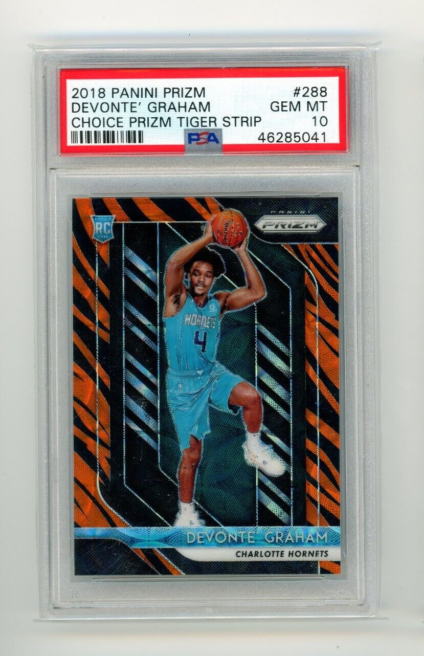 2018 Panini Prizm Devonte Graham RC No.288 Tiger Stripe Choice PSA 10 Gem Rookie