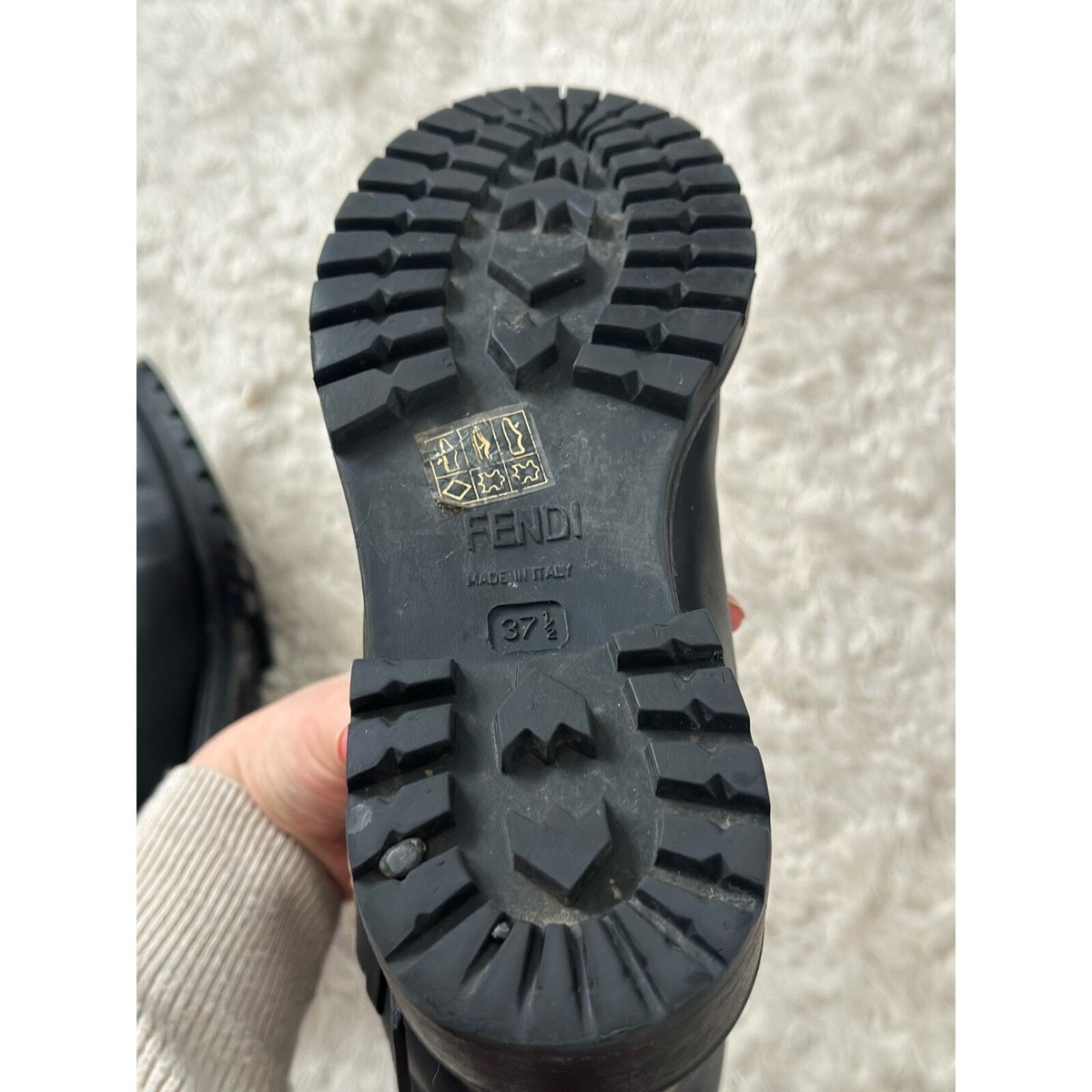 Fendi Rabbit Fur Lined Motorcycle Boot Moto Black Leather Fendi Rabbit Fur Lined Motorcycle Boot Moto Black Leather