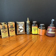 Lot Vintage HOPPE'S And OUTERS Gun Cleaning items - Solvent, Oil, Cloth And More