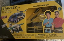 STANLEY Jr. Real Tools for Kids 5 Pc Tool Set with 2 Wood Kits, Ages 8 