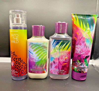 Bath & Body Works into the wild body mist, lotion, shower gel & cream *set of 4*